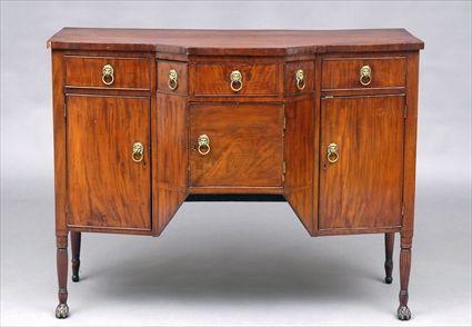 Appraisal: CLASSICAL NEW YORK MAHOGANY SIDEBOARD The breakfront top above a