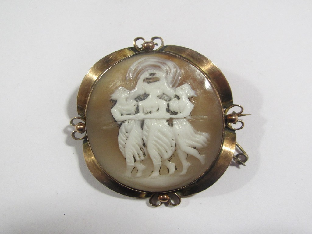 Appraisal: Victorian cameo depicting the three Graces in ct rose gold