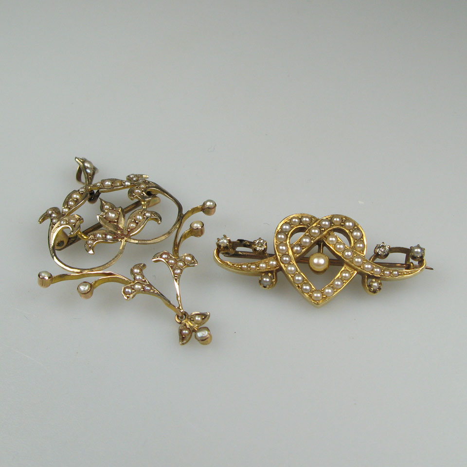 Appraisal: k Yellow Gold Pin set with small old cut diamonds