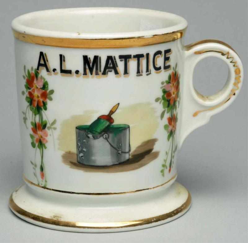 Appraisal: Painters Shaving Mug Name written A L Mattice in black