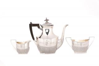 Appraisal: Piece Gorham Sterling Sugar Cream Tea Set Gorham American Rhode