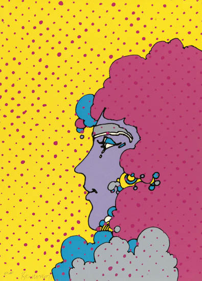 Appraisal: PETER MAX Profile Polka-Dot Background Color screenprint on heavy cream