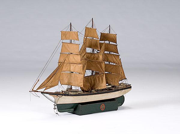 Appraisal: THREE-MASTED SAILING SHIP POND BOAT Eastern Seaboard ca Model sailing