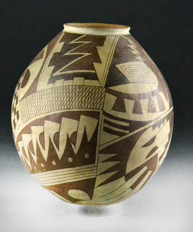 Appraisal: American Indian Clay Pot - signed Pilip OrtizGlobe-shaped pot with