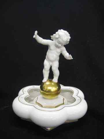 Appraisal: Hutschenreuther Porcelain Figural Vase flower arranger base with cherub on