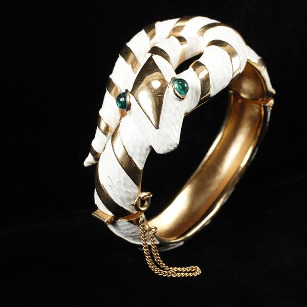 Appraisal: Trifari Alfred Philippe Garden of Eden Enamel Snake Cuff Bracelet