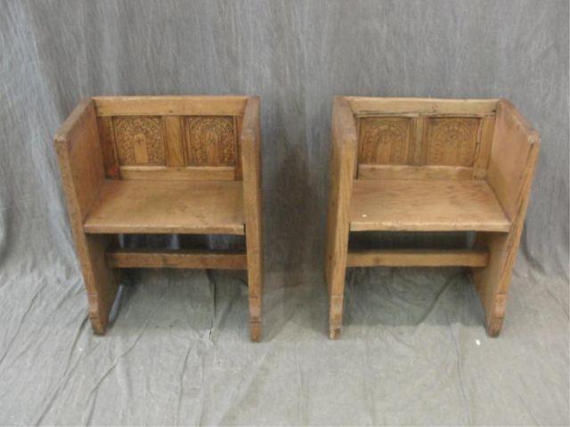 Appraisal: Pair of th th Cent Benches together with a Pair