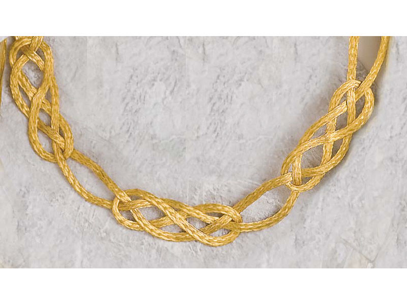 Appraisal: BRAIDED NECKLACE k gold plated copper wire in Medieval braided