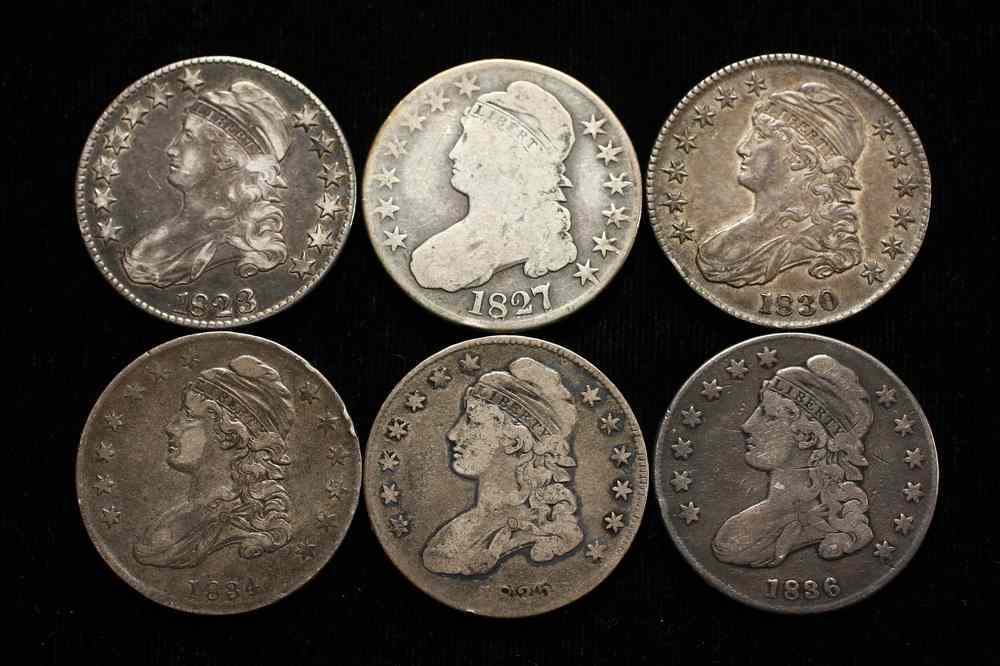 Appraisal: COINS - Lot of Capped Bust half dollars ungraded From