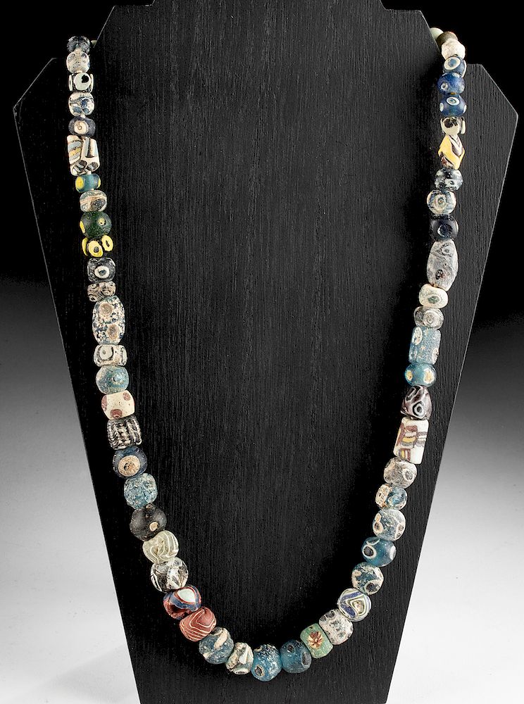 Appraisal: Islamic Glass Bead Necklace - Eye Beads Millefiori Ancient Near