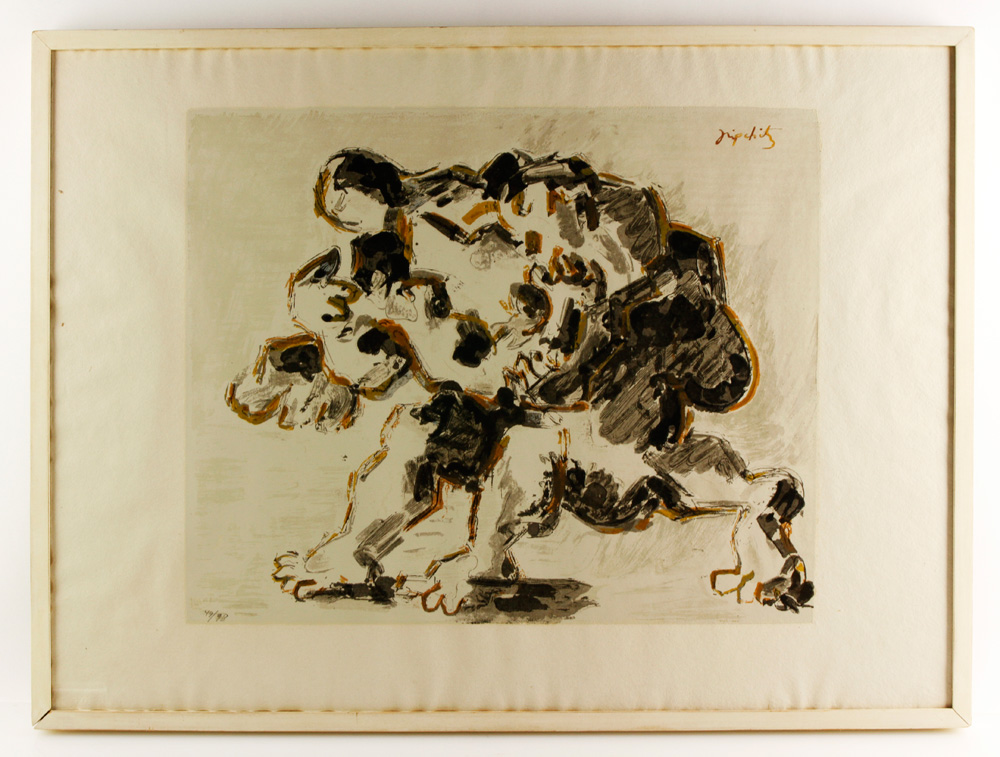 Appraisal: - Lipchitz Wrestlers Screenprint Jacques Lipchitz Lithuanian - Wrestlers screenprint