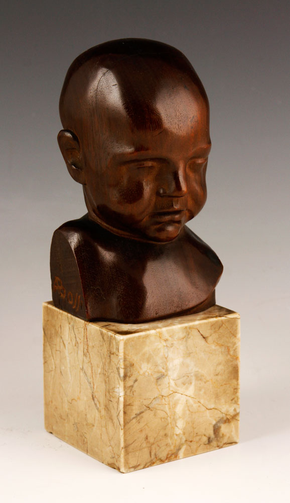 Appraisal: - Carved Bust of a Baby Carved bust of a