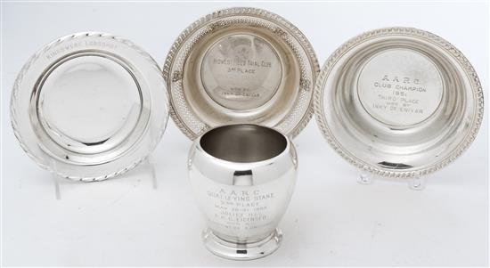 Appraisal: Sale Lot A Collection of Four American Silver Presentation Articles