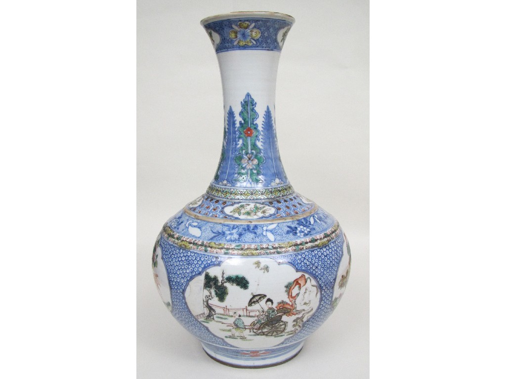 Appraisal: A Chinese famille verte baluster shaped vase painted with ogival