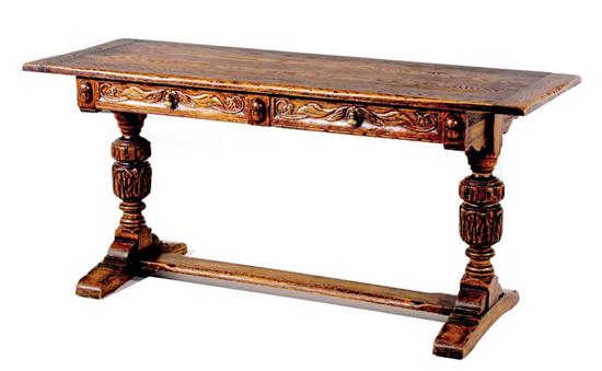 Appraisal: Jacobean style carved oak refectory table by Van Siever rectangular