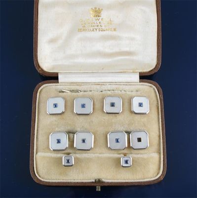 Appraisal: A set of cufflinks and six dress studs The platinum