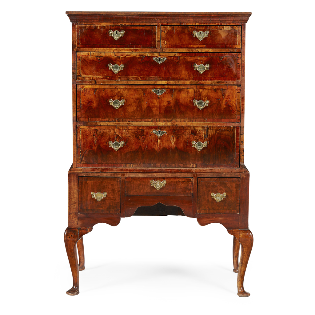 Appraisal: QUEEN ANNE WALNUT CHEST ON STAND EARLY TH CENTURY AND