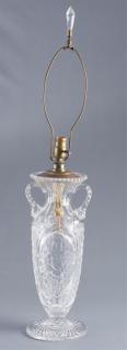 Appraisal: American Brilliant Period Cut Glass Vase Lamp American Brilliant period