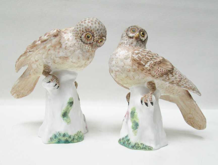 Appraisal: PAIR OF CROWN STAFFORDSHIRE PORCELAIN BIRD FIGURINES each marked Hark