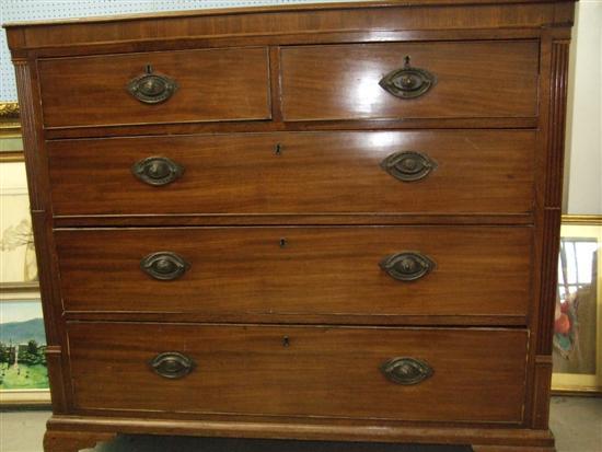 Appraisal: th Century mahogany chest of two short and three long