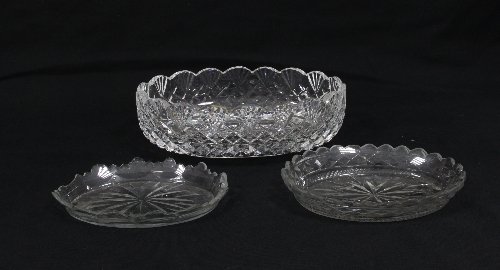 Appraisal: An Irish cut glass oval stand cm '' and another