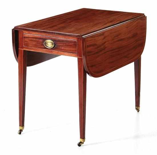 Appraisal: Hepplewhite inlaid mahogany Pembroke table Philadelphia circa rectangular top flanked