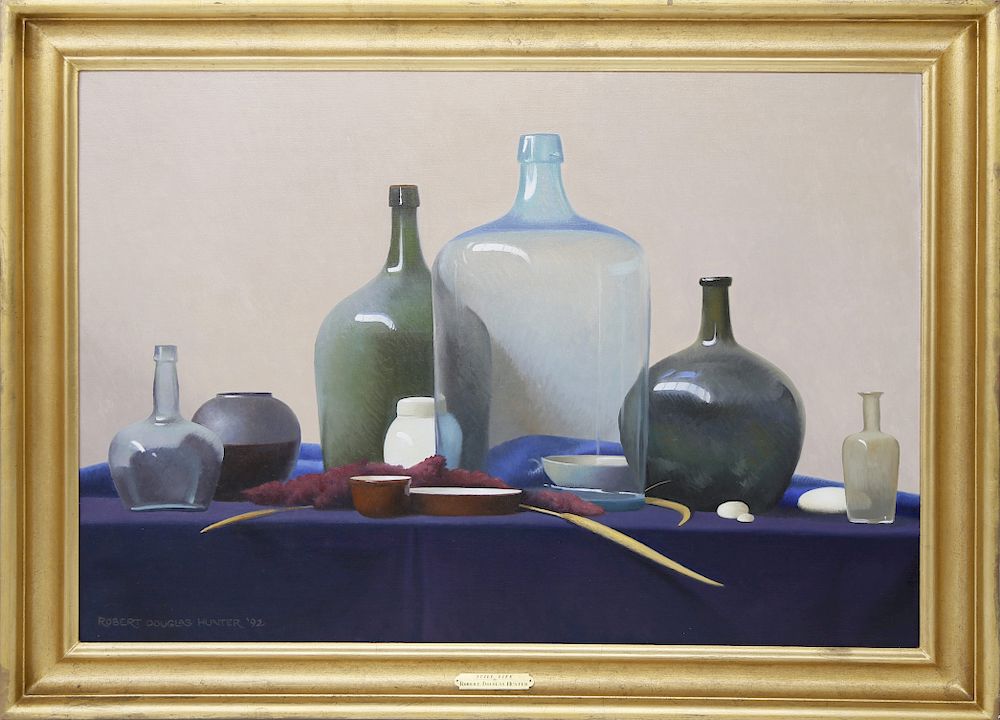 Appraisal: Robert Douglas Hunter Oil on Canvas Tabletop Still Life with