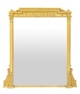 Appraisal: A FRENCH LOUIS XVI STYLE GILT OVERMANTEL MIRROR A FRENCH