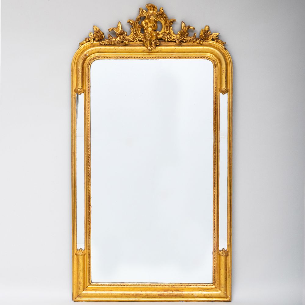 Appraisal: Late Victorian Giltwood Pier Mirror Label from 'Shug's Shop English