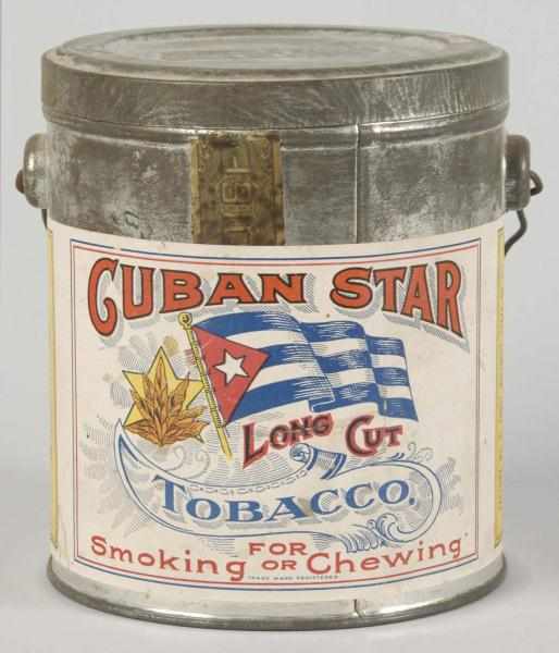 Appraisal: Cuban Star Paper Label Tobacco Pail Description Nice label with