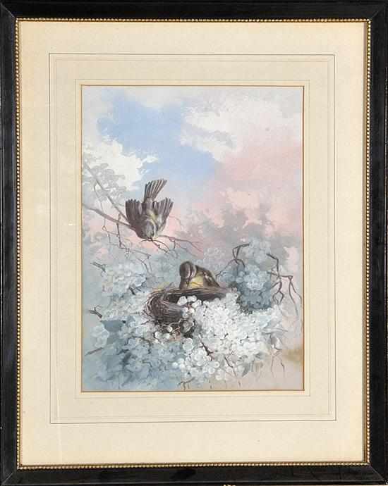 Appraisal: Marian Ellis Rowan Australian - TENDING THE NEST gouache framed