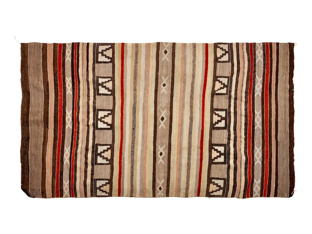 Appraisal: Two Navajo Banded Rugs Possibly Chinle x inches Two Navajo