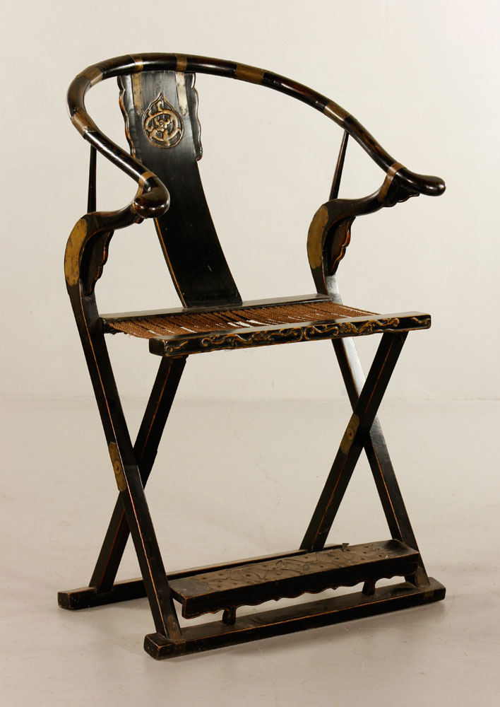 Appraisal: - th C Chinese Hunting Chair th century Chinese emperor's