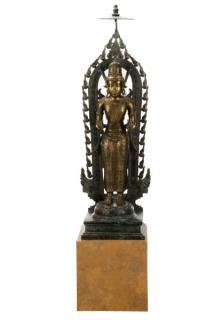 Appraisal: Fine Large Bronze Standing Quanyin Floor Sculpture Asian th century