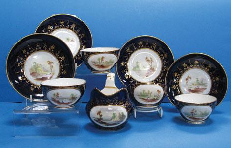 Appraisal: A SET OF FOUR DERBY CUPS AND SAUCERS the Royal