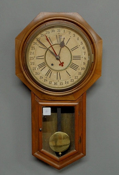 Appraisal: Ansonia calendar schoolmaster s clock h