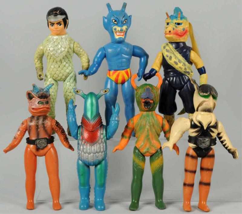 Appraisal: Lot of Vinyl Japanese Superhero Figures Some with Japanese writing