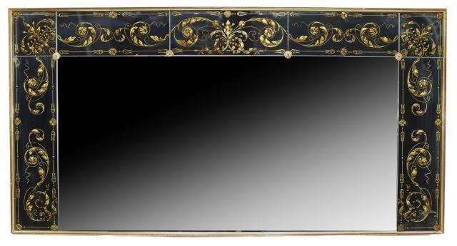 Appraisal: French sectioned mirror th c having Art Nouveau style brightly