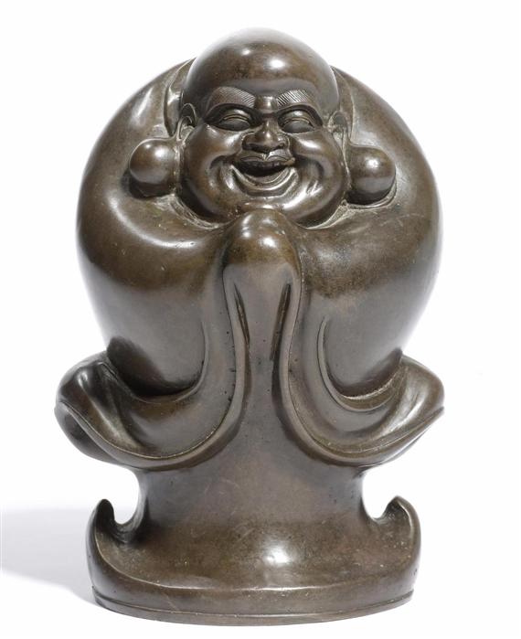 Appraisal: A BRONZE FIGURE OF A STANDING BUDAI China height cm