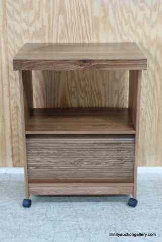 Appraisal: Oak Look TV - Printer Stand on CastersFrom the estate