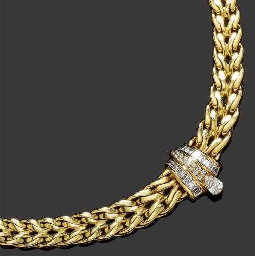 Appraisal: DIAMOND AND GOLD NECKLACE PATEK PHILIPPE ca Yellow gold g