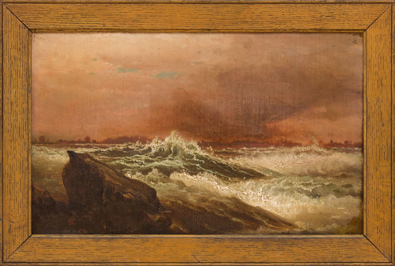 Appraisal: AMERICAN SCHOOL SEASCAPE Oil on canvas unsigned with label from