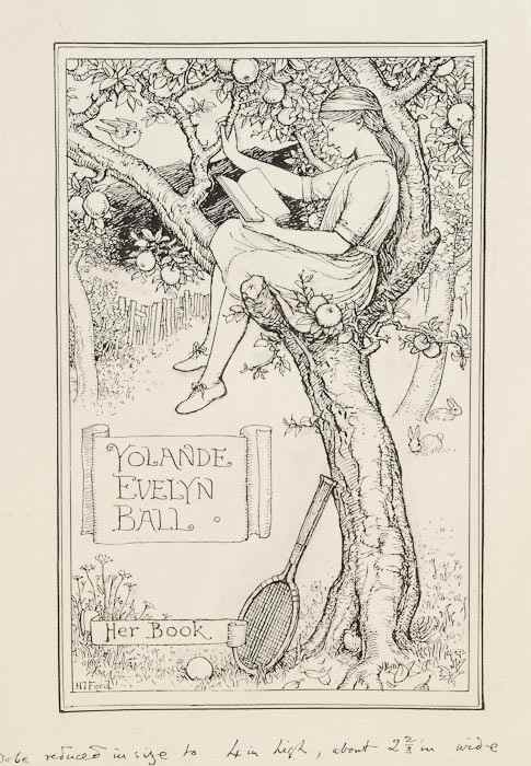 Appraisal: Ford Henry Justice Original design for bookplate of Yolande Evelyn