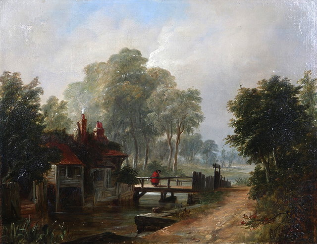 Appraisal: ATTRIBUTED TO GEORGE BARRELL WILLCOCK - A mill in a