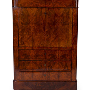 Appraisal: An Empire Style Burlwood Secretaire Abbatant EARLY TH CENTURY Height