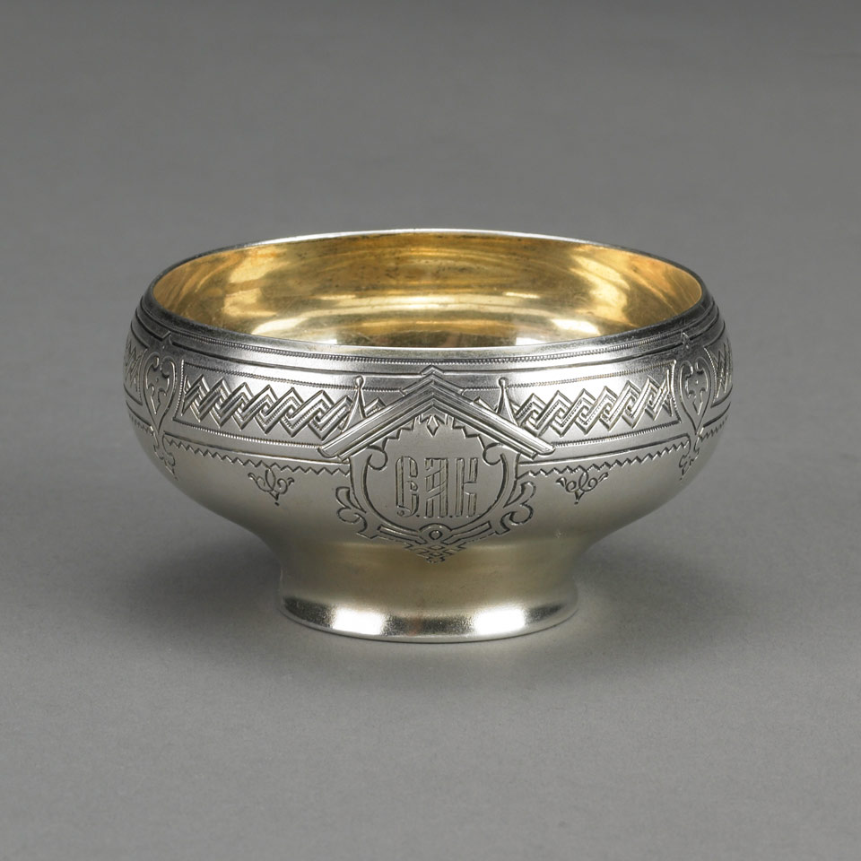 Appraisal: Russian Silver-Gilt Salt Moscow maker s mark cyrillic L F