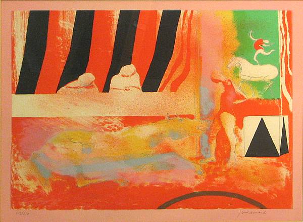 Appraisal: Paul Guiramand Untitled At the Circus n d Color lithograph