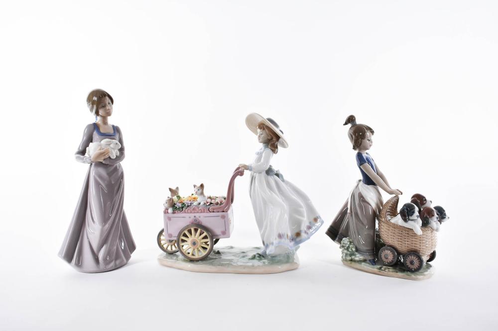 Appraisal: THREE LLADRO PORCELAIN FIGURESEach marked on the underside Comprising a