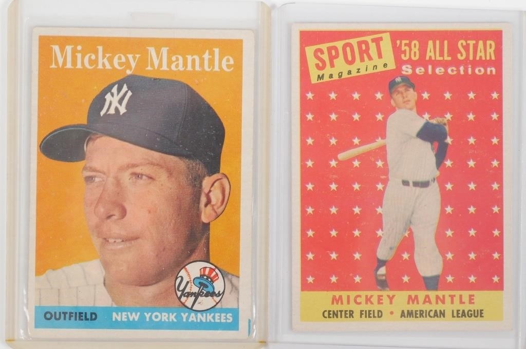 Appraisal: TOPPS MICKEY MANTLE BASEBALL CARDS Topps Mickey Mantle New York