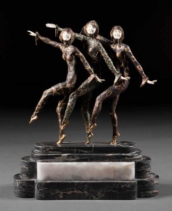 Appraisal: After Dimitri Chiparus Romanian - bronze and ivory figural group